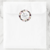 Sticker Rond Rustique Fleurs Roses et Violettes Nous sommes fia (Sac)