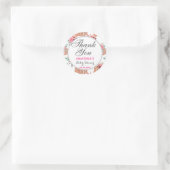 Sticker Rond Rustique Floral Automne Merci d'automne (Sac)