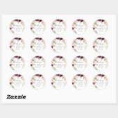 Sticker Rond Rustique Floral Merci Botanique Mariage Faveur (Feuille)