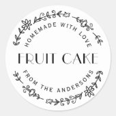 Sticker Rond Rustique Floral Wreath Holiday Baking Cadeau (Devant)
