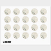 Sticker Rond Rustique Gold Greenery Merci de mariage personnali (Feuille)