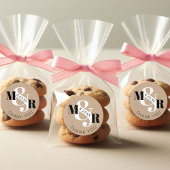 Sticker Rond Rustique Kraft Ampersand Monogramme Mariage Merci