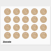 Sticker Rond Rustique Kraft Élégant Script Favoriser (Feuille)