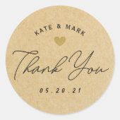 Sticker Rond Rustique Kraft Fête des mariées mariage Faveur (Devant)