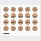 Sticker Rond Rustique Kraft Mariage Hangover Kit de récupératio (Feuille)
