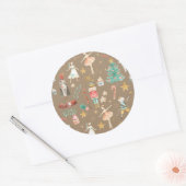 Sticker Rond Rustique Kraft Tout Casse-Noisette Noël (Enveloppe)