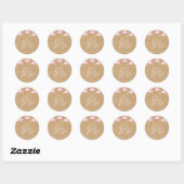 Sticker Rond Rustique Kraft Twinkle Twinkle prêt à POP rose (Feuille)