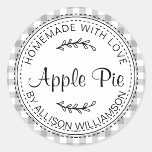 Sticker Rond Rustique maison Apple Pie Grey Check