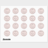 Sticker Rond Rustique Maison Avec Amour Pastel Merci Rose (Feuille)
