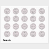 Sticker Rond Rustique Maison Avec Amour Pastel Purple Merci (Feuille)