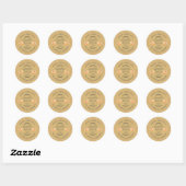 Sticker Rond Rustique maison Citrouille épice Mix Jaune (Feuille)