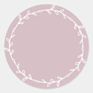 Sticker Rond Rustique Maison Pastel Purple Écrire Sur