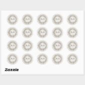 Sticker Rond Rustique mariage Birchwood faveur ou enveloppe sce (Feuille)