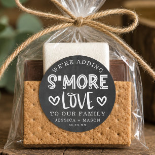 Sticker Rond Rustique Mariage S'more Love Favoriser Classic Rou