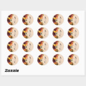 Sticker Rond Rustique Marsala Brûlé Orange Chute Wreath (Feuille)