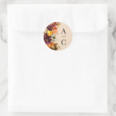 Sticker Rond Rustique Marsala Brûlé Orange Chute Wreath (Sac)