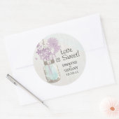 Sticker Rond Rustique Mason Jar & Fleur sauvage (Enveloppe)