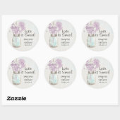 Sticker Rond Rustique Mason Jar & Fleur sauvage (Feuille)