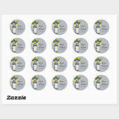 Sticker Rond Rustique Mason Jar & Fleur sauvage (Feuille)