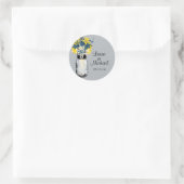 Sticker Rond Rustique Mason Jar & Fleur sauvage (Sac)