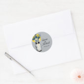 Sticker Rond Rustique Mason Jar & Fleur sauvage (Enveloppe)