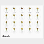 Sticker Rond Rustique Mason Jar Mariage de tournesols (Feuille)