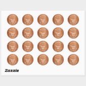 Sticker Rond Rustique Mason Jar String Lumières Merci (Feuille)