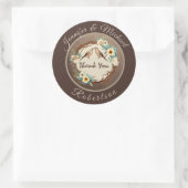 Sticker rond rustique Merci pays (Sac)