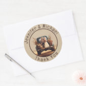 Sticker rond rustique Merci pays (Enveloppe)