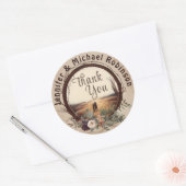 Sticker rond rustique Merci pays (Enveloppe)