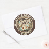 Sticker rond rustique Merci pays (Enveloppe)