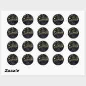 Sticker Rond Rustique Night Tree & Mason Jar Lumières Mariage F (Feuille)