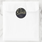 Sticker Rond Rustique Night Tree & Mason Jar Lumières Mariage F (Sac)