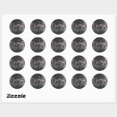 Sticker Rond Rustique Nuit Mossy Tree Lumières Mariage Faveur (Feuille)