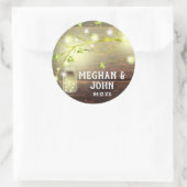 Sticker Rond Rustique Pays En Bois Mason Jar String Lumière Arb (Sac)