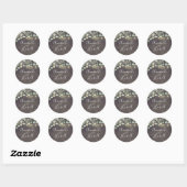 Sticker Rond Rustique Pays Mariage de verdure feuillu (Feuille)