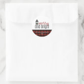 Sticker Rond Rustique Pays Plaid Agritourisme Style Noël (Sac)