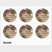 Sticker Rond Rustique Photo Bois Bois Charcuterie Restauration (Feuille)