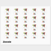 Sticker Rond Rustique romantique Berry Mariage photo Retour (Feuille)