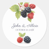 Sticker Rond Rustique romantique Berry Mariage photo Retour (Devant)