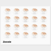 Sticker Rond Rustique Rose en terre cuite Mariage floral (Feuille)