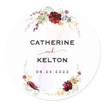 Rustique Rouge Elégant Floral Invitation