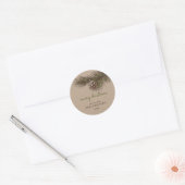 Sticker Rond Rustique Sapin de Noël Joyeux Noël (Enveloppe)