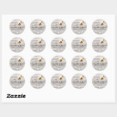 Sticker Rond Rustique Signifie Être Mariage (Feuille)