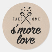 Sticker Rond Rustique S'more Love Kraft Wedding Favor (Devant)