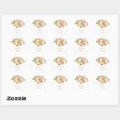 Sticker Rond Rustique Sweet Peach Girl Anniversaire (Feuille)