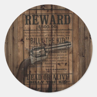Sticker Rond rustique texas star cowboy western country double
