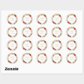Sticker Rond Rustique Tropical Boho Pampas Grass Mariage Floral (Feuille)