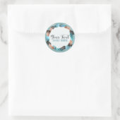 Sticker Rond Rustique Turquoise Bois & Plumes Wreath Boho Chic (Sac)