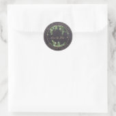 Sticker Rond Rustique Verdure Mariage Or Enregistrer La Date (Sac)